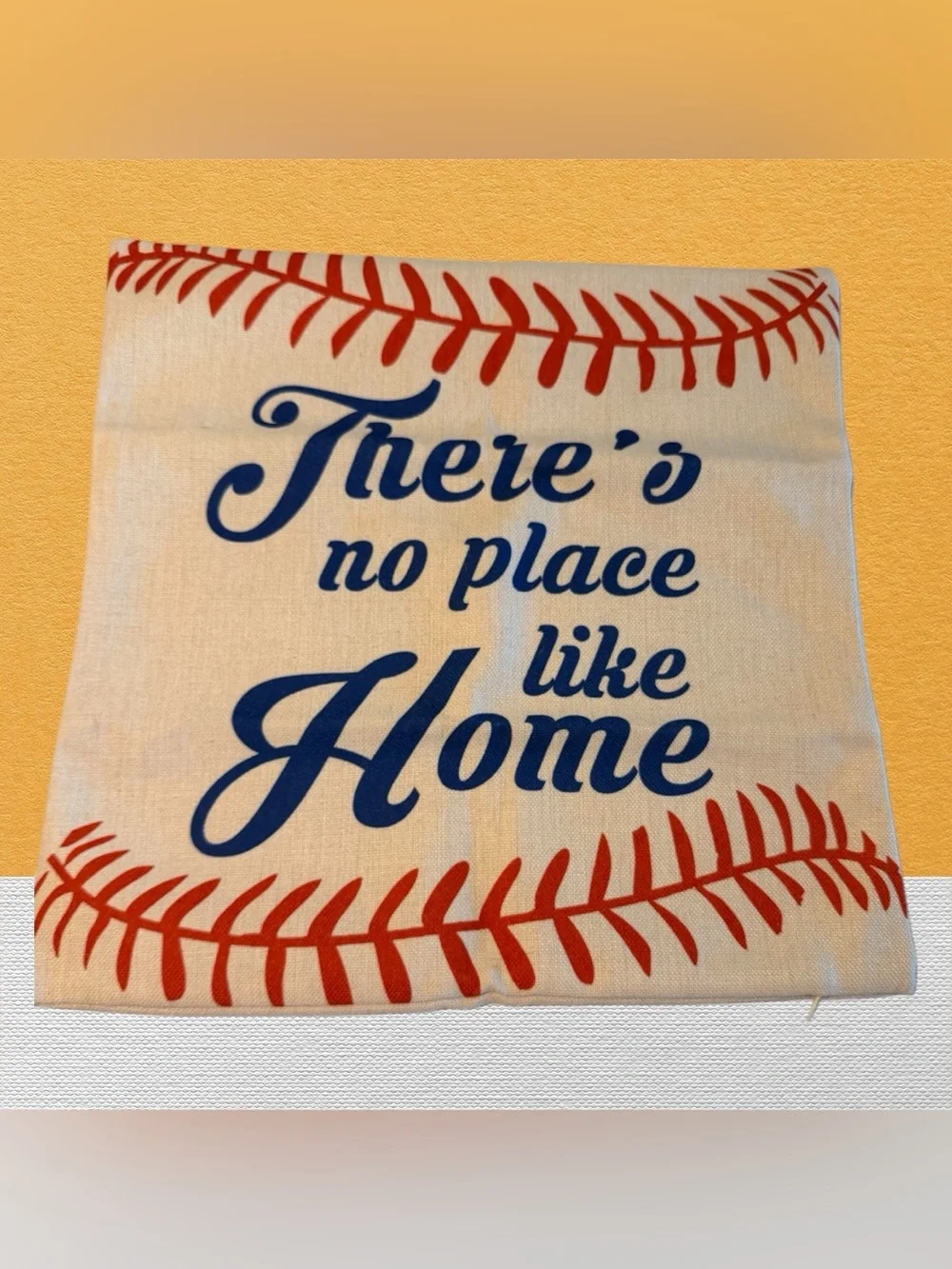 FREE: There’s No Place Like Home Baseball Pillow Cover - Cream, Red, Blue, NWOT
